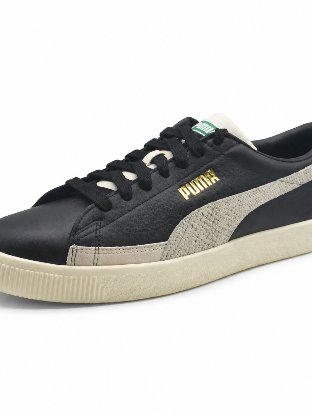 Puma Men’s Black & Cream Sneakers – Size 10.5